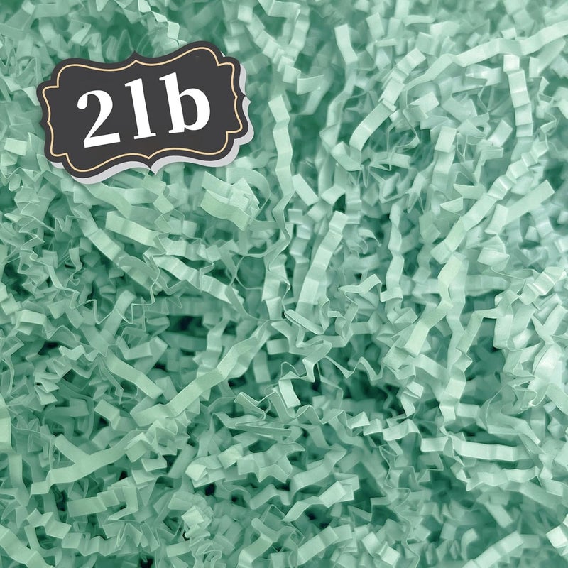 ZEBMOON 2 LB Light Blue Crinkle Cut Paper Shred Filler Great for Gift Wrapping, Basket Filling, Birthday, Wedding, Halloween, Thanksgiving, Christmas Day, New Year Party Decorations Filling Supplies - Image 1